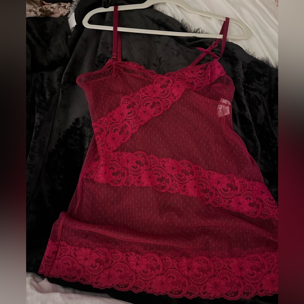 Frederick's of Hollywood Deep Pink Lace Lingerie
